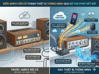 Biến Amply đời cũ th&agrave;nh thiết bị th&ocirc;ng minh: Giải ph&aacute;p Matter &amp; AI Audio 2026